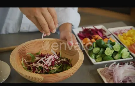 Fresh vegetables prepared for loaded beef and veggie crunch plate